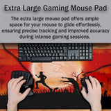 Zombie Apocalypse Mouse Pad Keyboard Mat Red Sky Full Moon Leafless Trees And Crosses Black Bats Large Gaming Mousepad For Desk,Computer,Office 35.4"X15.7"