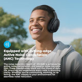 Active Noise Cancelling Headphones, Wireless Headphones Over Ear, Foldable Bluetooth 5.3 Over The Ear Headphone, 50H Playtime, Hd Stereo Sound, Custom Eq Via App For Travel, Office, Home