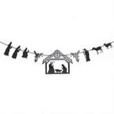 The 9 Pcs Christmas Nativity Banner Nativity Scene Garland Hanging Jesus Manger Scene For Door Wall Home Window Holy Hanging Decoration Christmas Jesus Birthday Party Favor Supplies
