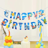 Shark Marine Theme Happy Birthday Banner - Boy'S Birthday Party Banner Decoration - Blue (Shark Marine)