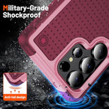 Designed For Samsung Galaxy S25 Ultra Case 2 In 1 Gift Militay Grade Drop Protective Rugged Heavy Duty Cover Shockproof Case For Galaxy S25 Ultra Phone Case For Women Men Boy Girl (Pink+Rose Red)