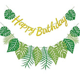 Glitter Hawaiian Birthday Banner – Tropical Luau Party Decoration for Jungle, Safari & Baby Shower
