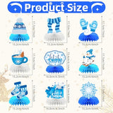 9 Pieces Winter Honeycomb Centerpieces – Let It Snow Table Decorations with Snowman, Snowflake, Hat, Scarf, Mittens, Hot Cocoa, Socks, and Gift Box for Winter Parties and Holiday Celebrations