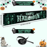 Happy Halloween Outdoor Banner: Spooky Yard Decor 120x20 Inch