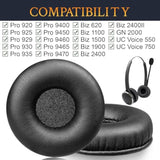 50Mm Ear Pads Cushions Replacement For Jabra Pro 9400/9450/9460/9465/9470/920/925/929/930/935 Headset, Earpads For Jabra Biz 620/1100/1500/1900/2400/2400Ii/Gn2000/Uc Voice 550/750 - Black