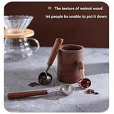 Vintage Coffee Measuring Spoon - 304 Stainless Steel,Coffee Scoop, 10G Capacity, Walnut Handle - Perfect For Coffee, Tea, And More (Gunmetal)