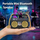 Portable Bluetooth Speakers, Retro Speakers Bluetooth Wireless Wearable Mini Bluetooth Boombox with 27 Neck Chain, FM Radio, On-Board Buttons, Dual