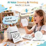Ai Sticker Printer For Kids, Portable Inkless Thermal Mini Printer With Bluetooth, Pocket Photo & Label Maker For Journals, Study Notes School, Office & Home, Creative & Diy Gift (Ios & Android)