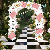 Wonderland Tea Party Decor 6.56x4.9 Ft Poker Cards Banner & Photo Booth Props