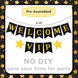 VIP Red Carpet Party Decorations Black Gold Banner Stars Hanging Swirls