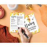 Bee Baby Shower Party Game Baby Predictions And Advice Cards(25-Pack), Mommy To Bee Themed Card Honeycomb Bumble Bee Baby Shower Decor, Baby Gender Reveal Party Game(5"X7") - Game-C01