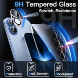 JETech Screen Protector for iPhone 17 6.3-Inch with Camera Lens Protector, Easy Installation Tool, 9H Hardness Tempered Glass Film, HD Clear, 2-Pack Each