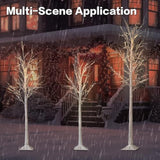 Garsing Lighted Birch Tree Set Of 5Ft, 6Ft And 8Ft, Lights Artificial Christmas Tree For Home, Festival, Party And Holiday Decoration, Indoor And Outdoor Use (3 Pack, Warm White)