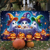 Halloween Photo Backdrop Cute Ghost Tea Party Tapestry Decor for Home Party Supplies