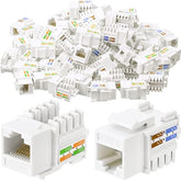 100 Pack Cat6 Cable Rj45 Keystone Jack Utp Modular Ethernet Jack Insert 90-Deg