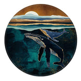 Moonlight Whales Abstract Boho Mouse Pad 7.9 X 7.9 Inch,Boho Nature Landscape Non-Slip Rubber Base Mousepads For Home Office College Dorm Desk Decor,Gifts For Boho Lovers