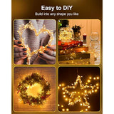 Fairy Lights Battery Operated, 60 Led Fairy String Lights Waterproof Silver Wire 5 Feet Firecracker Starry Light For Diy