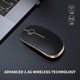 Wireless Mouse, 2.4G Slim Portable Computer Mouse With Nano Receiver Quiet Sil