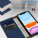 iPhone 11 Wallet Case with RFID Blocking Card Slot Stand Strong Magnetic Leather Flip Fold Protective Phone Case for iPhone 11 Case Wallet, 6.1 inch, Blue