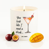 | Tropical Fruit Scent | Tropical Fruit Martini Funny | Scented Candle Gifts For Women, Gifts For Men, Housewarming | Sarcastic Candle | Highly Scented & Long Lasting | 9 Oz.