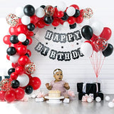 60 Pack 12 Inch Black Red White Confetti Balloons Birthday Wedding Party Decorations