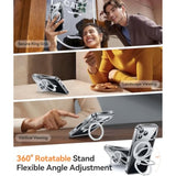 360 Degree Spin Magnetic Stand for iPhone 17 Pro Max Clear Case