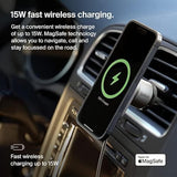 Belkin MagSafe-Compatible Wireless Car Charger with 15W Fast Charging, Powerful Magnetic Vent Holder for iPhone 16, 15, 14, 13, and 12 Series, Secure Car Phone Mount - White