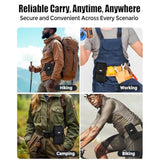 Nylon Holster For Large Iphone Plus, Pro Max Models 16 15 14 13 12 11 Xs Max, Samsung Galaxy Plus S25+ S24+ S23+ S22+, Cell Phone Belt Holder Case With Clip, Pouch Fits Protective Cover, Black