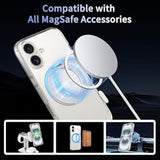 Magnetic iPhone 16 Case, MagSafe Compatible, 360° Rotatable Ring, Mil-Grade Protection