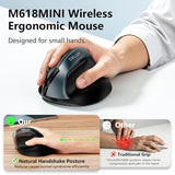 Wireless Ergonomic Mouse, Vertical Mouse For Small Hands, Silent Click Ergo Mouse, Up To 4000 Dpi, 6 Buttons, Rechargeable, 2.4G/Bt 5.2 Dual-Mode, Compatible With Laptop/Pc (M618Mini-White)