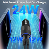 ?Mfi Certified?Iphone Car Charger Fast Charging, 4.8A Dual Usb Smart Power Cigarette Lighter Usb Car Charger With 2Pack Lightning Braided Cable For Iphone 14 13 12 11 Pro Xs Mini Xr X Se Ipad