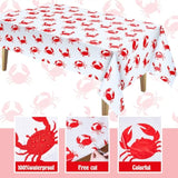 2 Pcs 54 X 108 Inch Crab Boil Party Table Cloth Summer Seafood Party Supplies Plastic Crab Tablecover Decorations Rectangular For Sea Animals Dining Kitchen Centerpiece