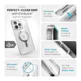 Clear iPhone 15 Pro Max Case - ClickLock No-Slip Interlock, Built for MagSafe, Drop Protection Grip - Scratch Resistant, Anti-Yellowing, 6.7 Inch