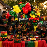 Juneteenth Balloon Garland Arch Kit, 126 Pcs Red Yellow Green Black Balloons for Juneteenth Day Decorations, African American Independence Freedom Day Party Supplies