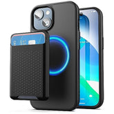 Mag Wallet Set, Designed For Iphone 15 Case With Card Holder - Removable Magnetic Design, Matte Black (Compatible With Magsafe)