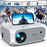 Projector With Wifi And Bluetooth, Outdoor 4K Support 18000L Projector Hd 1080P Max 300" Display, Movie Video Portable Home Theater Projector Compatible With Usb/Hdmi/Ios/Android/Tv Stick