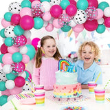142Pcs Surprise Party Balloon Arch Kit, Rose Red Pink Blue Confetti Balloons & Tools