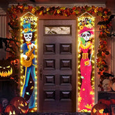 Halloween Decorations Indoor Dia De Los Muertos/Day Of The Dead Decorations Lighted Porch Signs Banners Outdoor Wall Door Decor (Not Batteries Included)