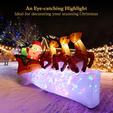Christmas Inflatables, 10.8 Ft Waterproof Light Up Santa Claus Sleigh Christmas Deer Outdoor Decorations With Built-In L