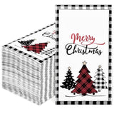 100 Christmas Guest Napkins 3Ply Buffalo Plaid Christmas Tree Paper Napkins For Bathroom Merry Christmas Napkins Disposable For Home Kitchen Dinner Paper Towels For Winter Xmas Holiday