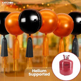 Metallic Orange & Black 4D Foil Balloons: Halloween Party Decor - 22" 6-Pack
