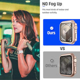 Waterproof Screen Protector Case Compatible For Apple Watch Series 6/5/4/Se 40Mm, Hard Bumper With Tempered Glass For Iwatch Cover 40 Mm