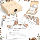 51 Pcs Wedding Advice And Wishes Cards With Wooden Box For The Mr And Mrs Love Is Brewing Coffee Bridal Shower Decorations Games For Bride And Groom Reception