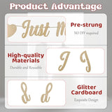Just Married Banner, Pre-Strung Glitter Wedding Decorations For Reception, Just Married Car Decorations, Wedding Signs For Ceremony And Reception