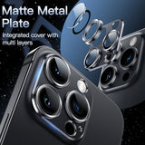 Camera Lens Protector for iPhone 14 Pro 6.1-Inch and iPhone 14 Pro Max 6.7-Inch, Full Coverage 9H Tempered Glass Ring Cover, Matte Metal Plate, Case