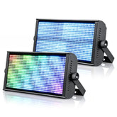 Lf105 Stage Strobe Light Bar, 200W Matrix Rgb Dj Strobe Lighting With 7X15 Pixel Control Zones,Dmx512, Sound Activated,30Hz Flash Dj Light Bar,Disco Wash Lighting For Club,2Packs