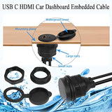 Usb C&Hdmi Threaded Flush Mount Waterproof Cable Adapter Usb C 2.0+Hdmi 1.4 Ma