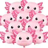 12 Pcs 12 Pcs 34 Inch Axolotl Balloon Axolotl Birthday Party Decorations Aluminum Foil Inflatable Summer Supplies For Beach Themed Favor (Pink)