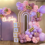 60PCS Pink & Purple Balloons – Confetti and Metallic 12" Latex for Birthday, Baby Shower, Wedding