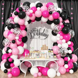 Pink & Black Balloon Garland Kit: Birthday Wedding Party Decor